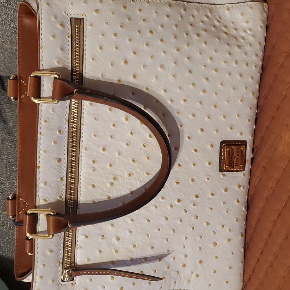 Donney and Burke Ostrich Zip Satchel